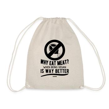 cooler Vegan Spruch Fleisch gesund - Turnbeutel - Natur - Vorne