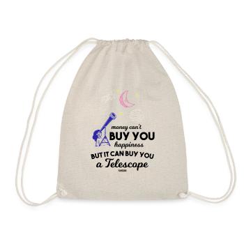 Shooting Star Moon Planet Telescope Saying - Drawstring Bag - nature - Front