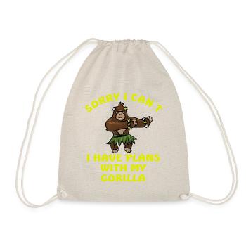 Sorry I Can ́t Gorilla Monkey Jungle - Drawstring Bag - nature - Front