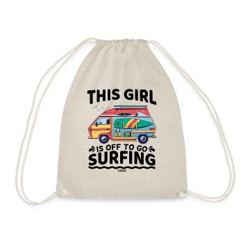 Girls Surfing SUP Camping - Drawstring Bag - nature - Front