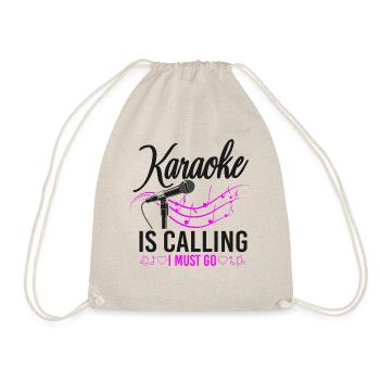 Karaoke Singer Karaoke Is Calling - Drawstring Bag - nature - Front