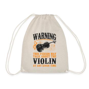 Violin Violinist Vintage Warning - Turnbeutel - Natur - Vorne