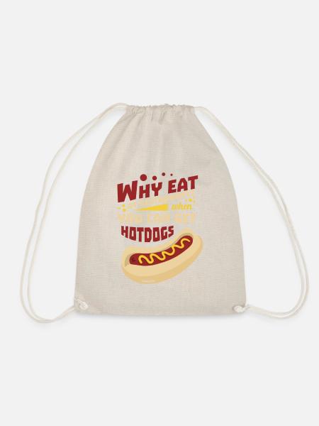 Hot Dogs cooler Spruch - Turnbeutel - Natur