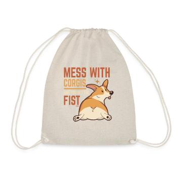 don't mess with corgis - Drawstring Bag - nature - Front