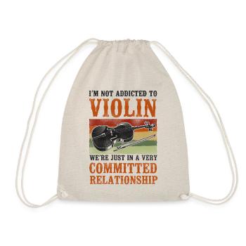 Violin Violinist Vintage Retro I'm - Turnbeutel - Natur - Vorne