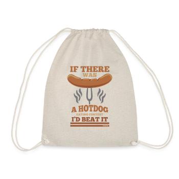 Hotdog Eating Eating Funny Saying - Drawstring Bag - nature - Front