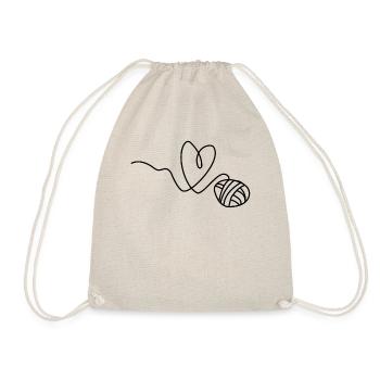 Knitting Crochet Knitter - Drawstring Bag - nature - Front