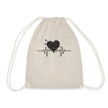 Knitting Crochet Knitter - Drawstring Bag - nature - Front