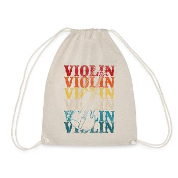 Violin Violinist Retro Vintage - Turnbeutel - Natur - Vorne
