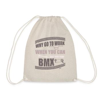 Arbeit Beruf Büro BMX Fahrradfahren - Turnbeutel - Natur - Vorne