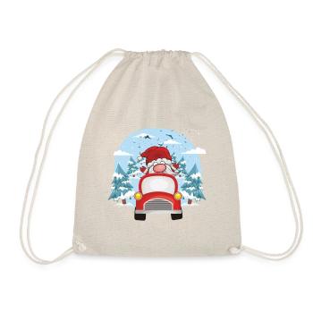 Funny Santa Claus Gnom - Christmas - Drawstring Bag - nature - Front