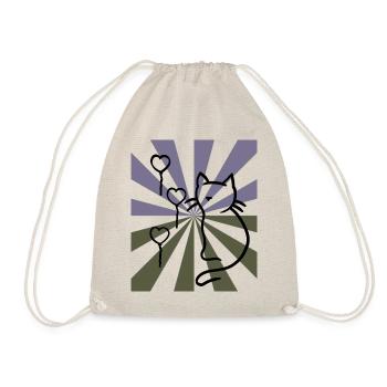 cat cat soft kitten meow xmas children - Drawstring Bag - nature - Front
