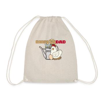 Vintage Huhn Gießkanne Chickendad - Turnbeutel - Natur - Vorne