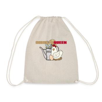 Vintage Chicken Watering Can Chicken Queen - Drawstring Bag - nature - Front