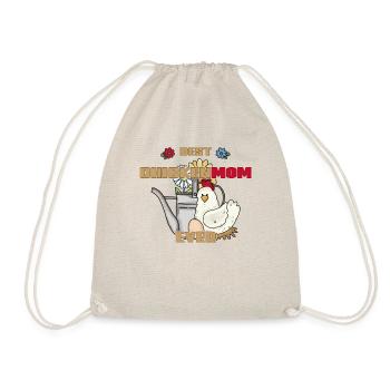 Vintage Huhn Gießkanne Best Chickenmom ever - Turnbeutel - Natur - Vorne