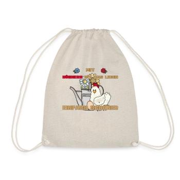 Vintage Chicken Watering Can With Chickens Life More Beautiful - Drawstring Bag - nature - Front