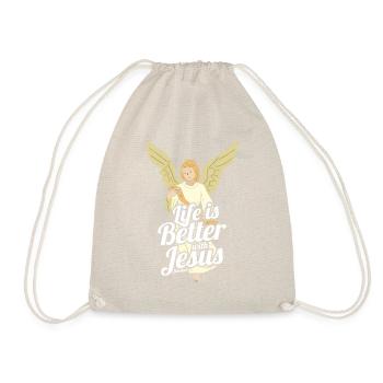 Life Is Better With Jesus - Turnbeutel - Natur - Vorne