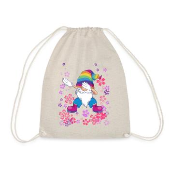 dabbing Gnom Blumenwiese Zwerg LGBTQ - Turnbeutel - Natur - Vorne