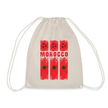 Marokko Morocco Fußball Mannschaft - Turnbeutel - Natur - Vorne