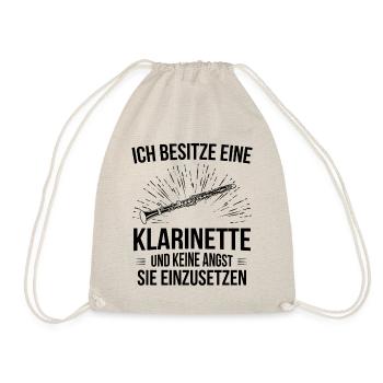 Klarinette Klarinettenspieler Klarinettist - Turnbeutel - Natur - Vorne