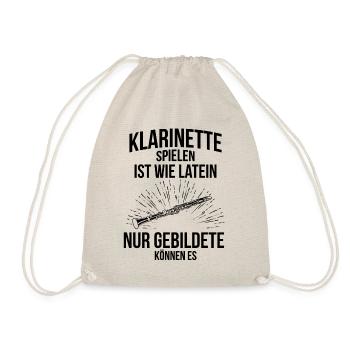 Klarinette Klarinettenspieler Klarinettist - Turnbeutel - Natur - Vorne