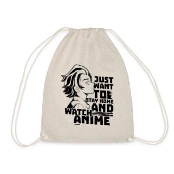 I Love Anime Japan Manga Cosplay Nerd Geschenk - Turnbeutel - Natur - Vorne