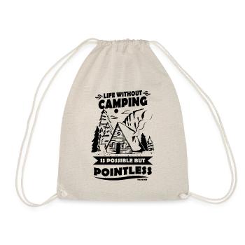 Camping Campingplatz Urlaub Zelt Geschenk - Turnbeutel - Natur - Vorne