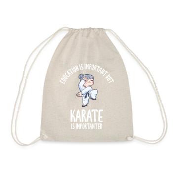 Education Is Important But Karate Is Importanter - Turnbeutel - Natur - Vorne