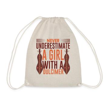 Instrument Dulcimer Girl - Drawstring Bag - nature - Front