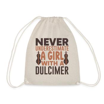 Instrument Dulcimer Girl - Drawstring Bag - nature - Front