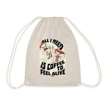 Kaffee Espresso Capuccino Büro lustiges Geschenk - Turnbeutel - Natur - Vorne