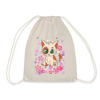 süße Babykatze Kawaii Anime Manga - Turnbeutel - Natur - Vorne
