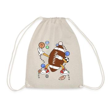 American Football Sport Kinder dabbing - Turnbeutel - Natur - Vorne