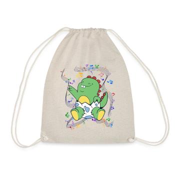 Baby Dino Eierschale Party Musik Geschenk - Turnbeutel - Natur - Vorne