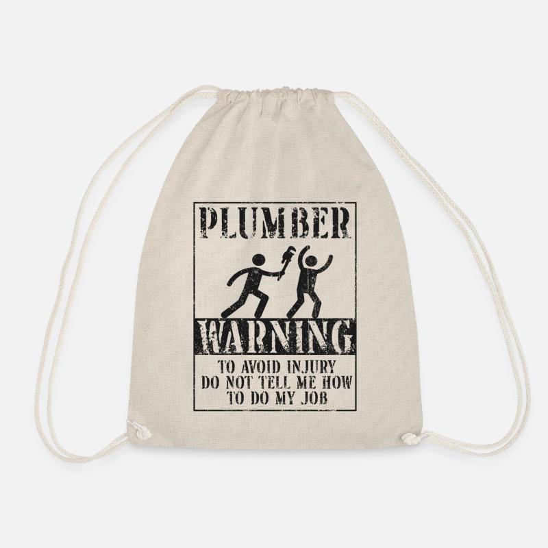 Plumbing Plumber Vintage Plumber - Drawstring Bag - nature