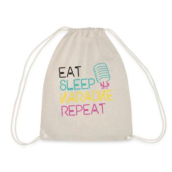 Karaoke Singer 80s Retro Eat Sleep - Turnbeutel - Natur - Vorne