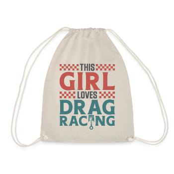 Drag Racing Race Car Girl This - Drawstring Bag - nature - Front
