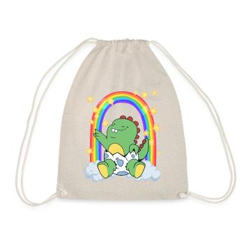 Baby Dino LGBTQ Regenbogen Pride Diversity - Turnbeutel - Natur - Vorne