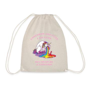kotzendes Einhorn mit Regenbogen - Turnbeutel - Natur - Vorne