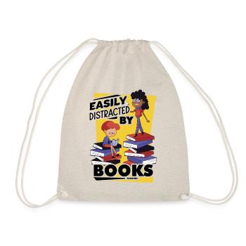 Easily Distracted By Books - Drawstring Bag - nature - Front