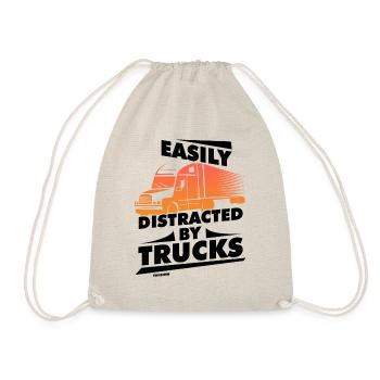 Easily Distracted By Trucks - Drawstring Bag - nature - Front