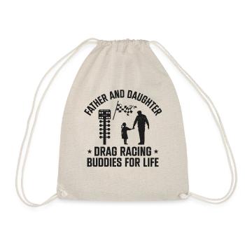 Drag Racing Race Car Dad Daughter - Drawstring Bag - nature - Front