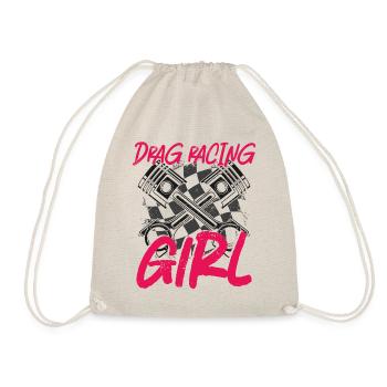 Drag Racing Race Car Girl Vintage - Drawstring Bag - nature - Front