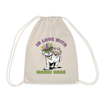 Mardi Gras Carnival Carnival Cat Costume - Drawstring Bag - nature - Front