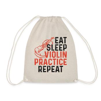 Violin Violinist Eat Sleep Violin - Drawstring Bag - nature - Front