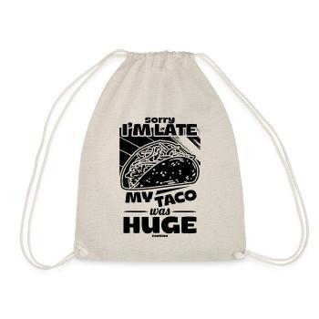 Désolé d’être en retard, mon taco était énorme - Sac de sport léger - nature - Devant