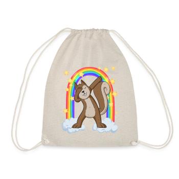 dabbing squirrel at the Rainbow Gate - Drawstring Bag - nature - Front