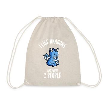 I Like Dragons And Maybe 3 People - Drawstring Bag - nature - Front