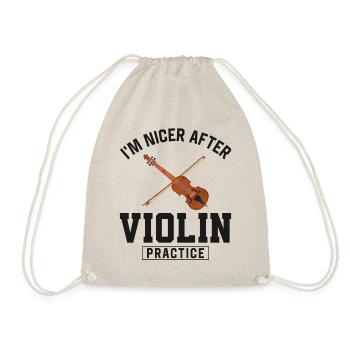 Violin Violinist I'm Nicer After - Drawstring Bag - nature - Front