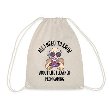 All I Need To Know About Life Gaming - Drawstring Bag - nature - Front